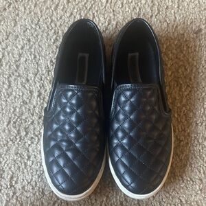 Steve Madden Black Quilted Slip-On Loafers